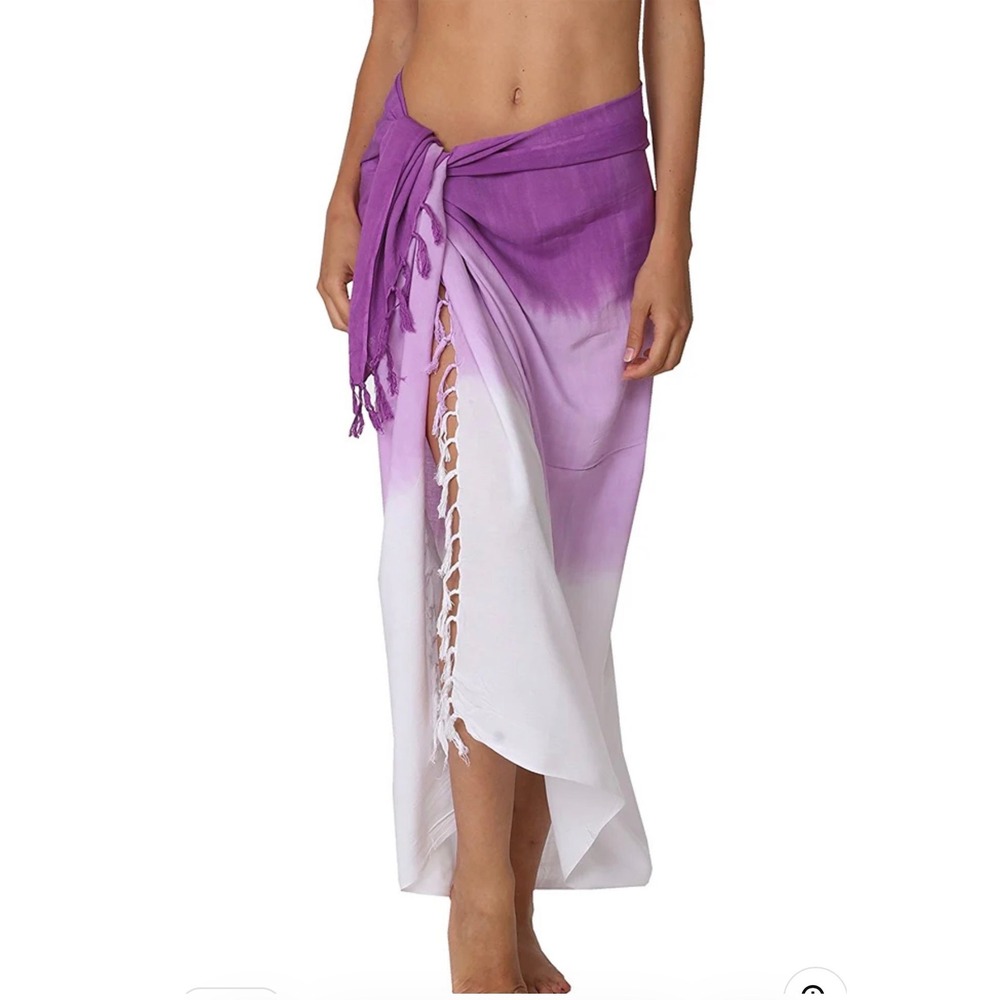 Ingear Purple Ombre Rayon Sarong Multi-Way Beach Cover Up Wrap Skirt Dress NWT